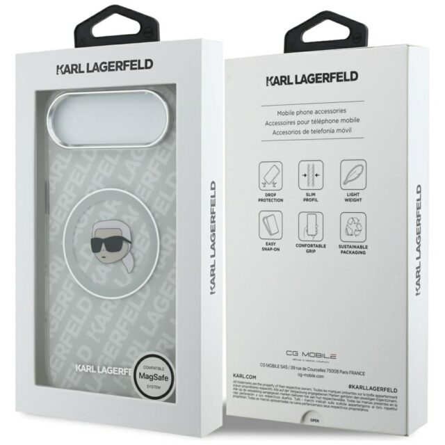 Karl Lagerfeld IML Karl Head Logo MagSafe Case for iPhone Air Grey - imagine 8