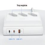 USAMS power strip 65W Super Si Fast Charging USB extension socket EU white CC160TC01 (US-CC160) - imagine 4