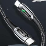 USAMS Braided USB-C to Lightning Smart Power-off 20W PD Cable 1.2m dark green SJ - imagine 2