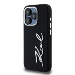Karl Lagerfeld KLHCP15LSCMSMVK iPhone 15 Pro 6.1" black hardcase Silicone Metal Script Logo - imagine 2
