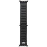 Strap Audi Logo Genuine Leather Magnetic Ring for Apple Watch 44/45/46/49mm black