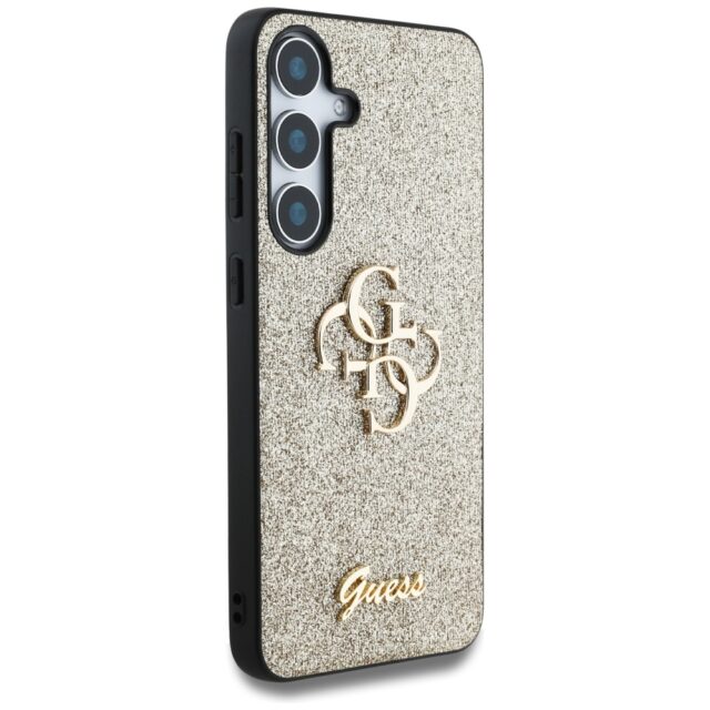 Case Guess Fixed Glitter Big 4G Metal Logo to Samsung Galaxy S25 gold - imagine 4