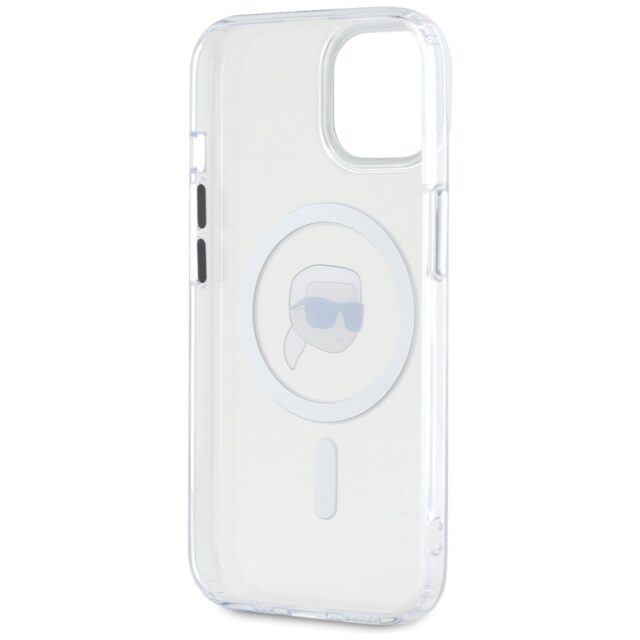 Case Karl Lagerfeld IML Metal Karl Head MagSafe for iPhone 15 Plus white - imagine 7