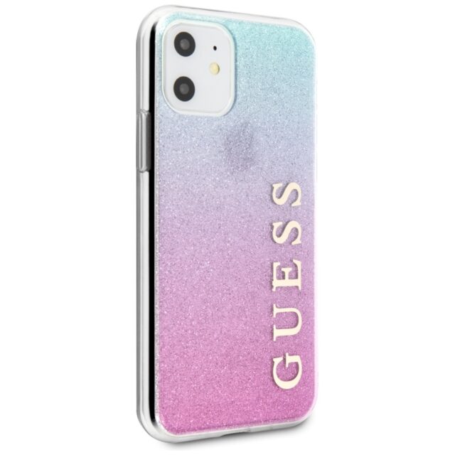 Guess GUHCN61PCUGLPBL iPhone 11 pink blue hard case Glitter Gradient - imagine 5