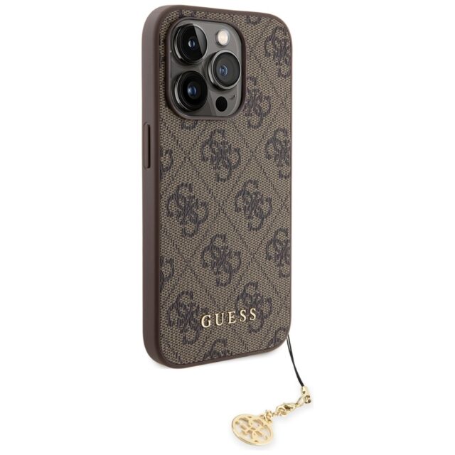 Guess GUHCP15LGF4GBR iPhone 15 Pro 6.1" brown hardcase 4G Charms Collection - imagine 4
