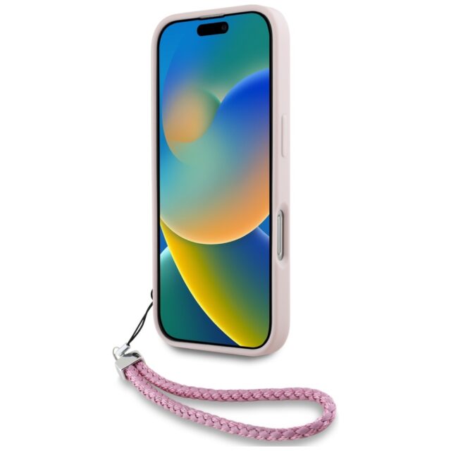 Case Karl Lagerfeld Quilted Initial Logo & Chain Strap for iPhone 16 Pro pink - imagine 4