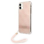 Guess GUOHCN61H4STP iPhone 11 pink hardcase 4G Print Strap - imagine 2