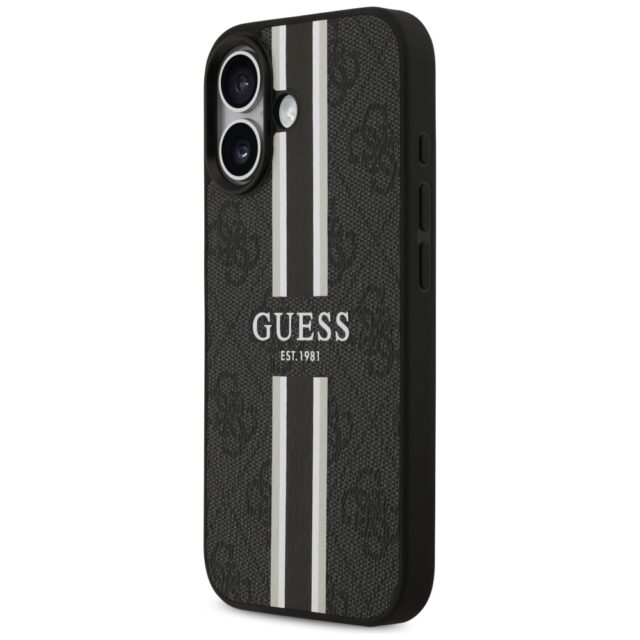 Case Guess 4G Printed Stripes MagSafe for iPhone 17 black - imagine 2