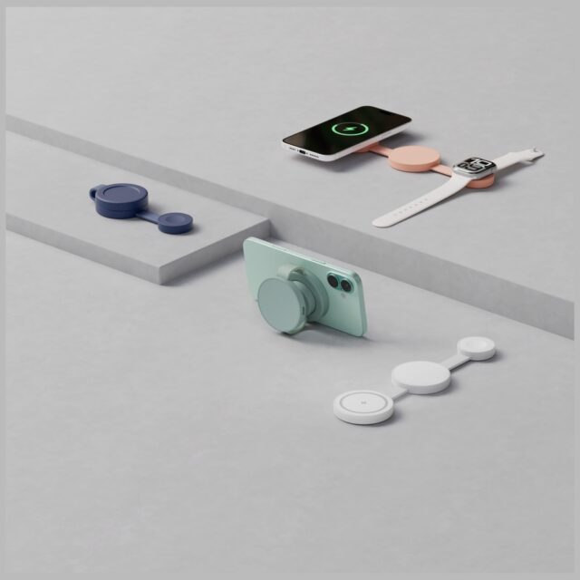 Wireless charger Bazic GoMag Trio 2 3in1 15W magnetic for iPhone/Watch/AirPods blue - imagine 6