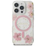 Case Guess Resin Flowers MagSafe for iPhone 16 Pro Max pink - imagine 3