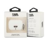 Karl Lagerfeld KLACAPSILGLWH AirPods Pro cover white Silicone Ikonik - imagine 3