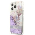 Guess GUHCP13XLFLSU iPhone 13 Pro Max 6,7" purple hardcase Flower Liquid Glitter - imagine 2