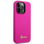 Guess GUHCP14LSLSMF iPhone 14 Pro 6,1" fuschia hard case Silicone Vintage Gold Logo - imagine 4