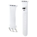 Karl Lagerfeld Strap KLAWMSLCNH Apple Watch 38/40/41mm white strap 3D Rubber Choupette Heads - imagine 3