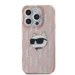 Karl Lagerfeld KLHCP15LHKLPCHP iPhone 15 Pro 6.1" pink hardcase IML Choupette Head & Monogram - imagine 3