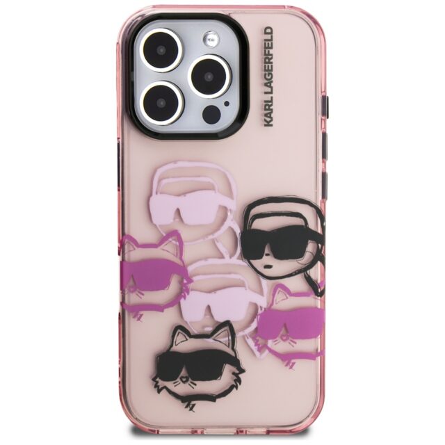 Case Karl Lagerfeld IML Multi K&C Head Pattern for iPhone 16 Pro pink - imagine 3