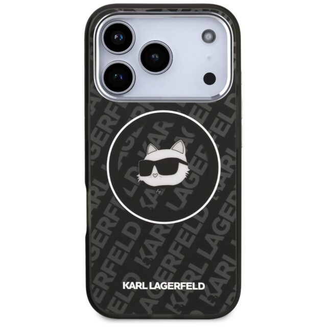 Case Karl Lagerfeld IML Choupette Head   Logo MagSafe for iPhone 17 Pro Max black - imagine 3