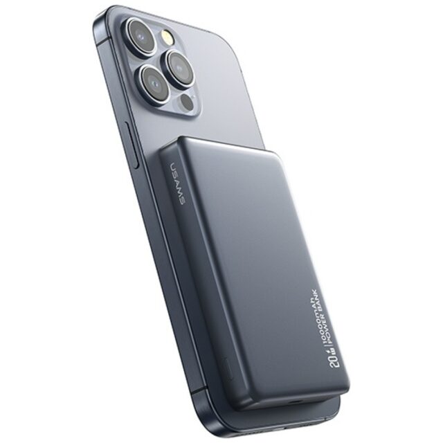 Powerbank USAMS CY Series CD242 10000mAh 20W Magnetic Wireless titanium - imagine 3