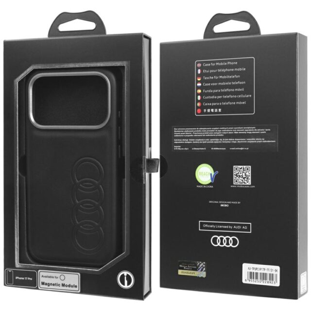 Case Audi TT Synthetic Leather MagSafe for iPhone 17 Pro black - imagine 10
