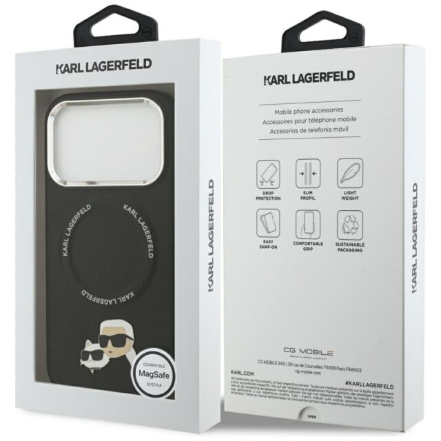 Karl Lagerfeld Karl & Choupette Pins MagSafe Case for iPhone 17 Pro Max Black - imagine 8