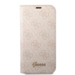 Guess GUBKP14SHG4SHP iPhone 14 / 15 / 13 6.1" pink book 4G Vintage Gold Logo - imagine 3
