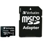 Verbatim 64GB microSDXC Card V10 + Adapter black 44084