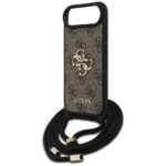 Case Guess 4G Big Logo Cord Stap         Crossbody for iPhone Air brown - imagine 5