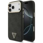 Case Guess 4G Triangle Logo MagSafe for iPhone 17 Pro Max black gold