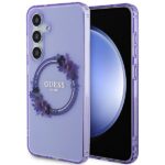 Guess GUHMS24SHFWFCU S24 S921 purple hardcase IML Flowers Wreath MagSafe