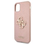 Guess GUHCN61SA4GGPI iPhone 11 6,1" / Xr pink hardcase Saffiano 4G Metal Logo - imagine 6