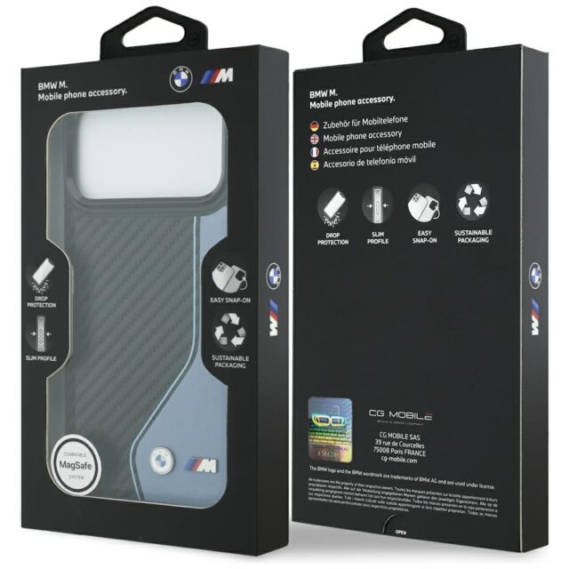 Case BMW M Carbon Logo MagSafe for iPhone 17 Pro Max blue - imagine 8