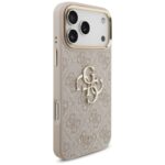 Guess 4G Big 4G Classic Logo Big Strap Metal Buttons Case for iPhone 17 Pro Max Pink - imagine 4