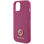 Guess GUHCP15SPS4DGPP iPhone 15 / 14 / 13 6.1" pink hardcase Strass Metal Logo - imagine 6