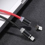 USAMS U-Sure Magnetic microUSB Cable 1m 2.1A Braided red SJ294USB02 (US-SJ294) - imagine 2