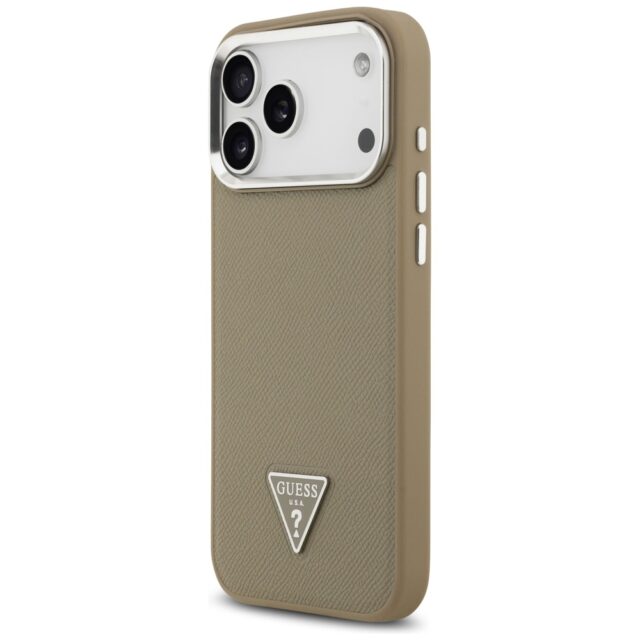 Case Guess Grained Triangle Logo MagSafe for iPhone 17 Pro Max brown - imagine 2