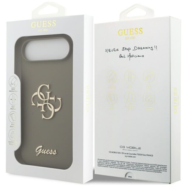 Guess Silicone Big 4G Script Case for iPhone 17 Air Brown - imagine 8