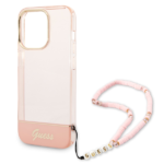 Guess GUHCP14XHGCOHP iPhone 14 Pro Max 6,7" pink hardcase Translucent Pearl Strap - imagine 5