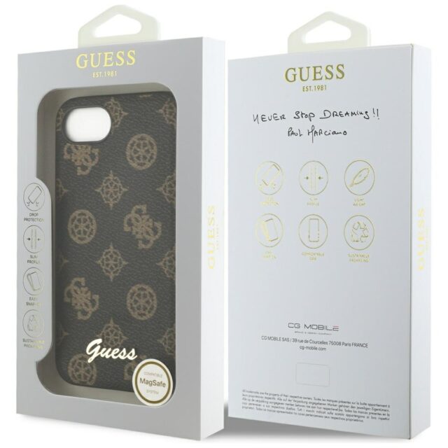 Case Guess Peony Script Logo MagSafe for iPhone 16e black - imagine 8