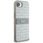 Case DKNY Repeat Texture Pattern with Tonal Stripe for iPhone 16e beige - imagine 4