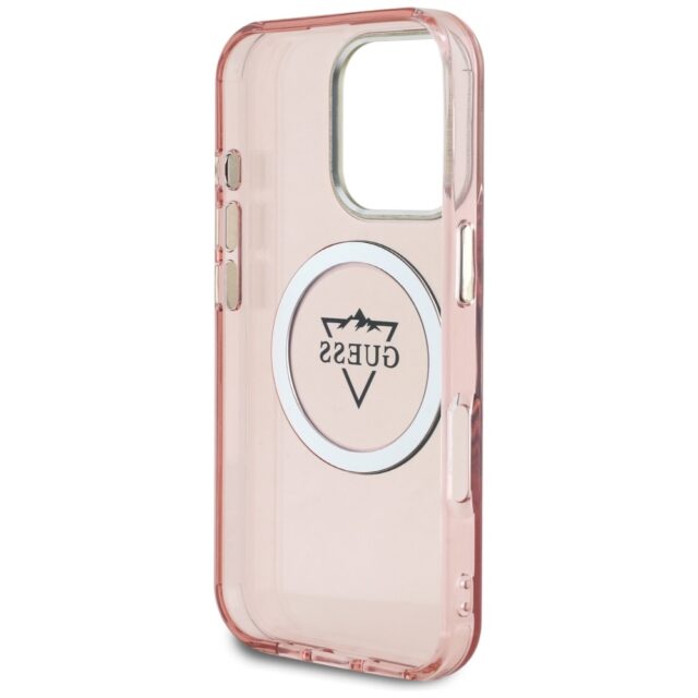 Case Guess IML Metal Mountain Logo MagSafe for iPhone 16 Pro Max pink - imagine 7