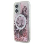 Guess GUHMP16SLFMWTP iPhone 16 6.1" pink hardcase Liquid Glitter Flower MagSafe - imagine 2