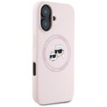Case Karl Lagerfeld Silicone Double Heads And Circle MagSafe for iPhone 16 pink - imagine 4