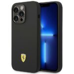 Ferrari FEHCP14LSIBBK iPhone 14 Pro 6,1" black hardcase Silicone Metal Logo