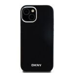 DKNY DKHMP15MSMCHLK iPhone 15 Plus / 14 Plus 6.7" black hardcase Liquid Silicone Small Metal Logo Ma - imagine 3