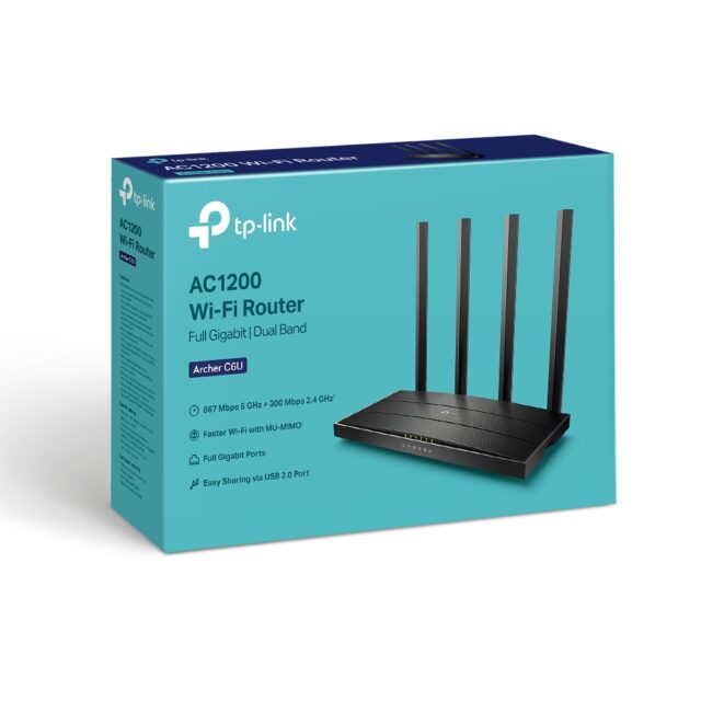 TP-Link Archer C6U | WiFi Router | AC1200, MU-MIMO, Dual Band, 5x RJ45 1000Mb/s - imagine 3