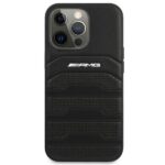 AMG AMHCP14XGSEBK iPhone 14 Pro Max 6.7" black hardcase with Leather Debossed Lines - imagine 3