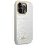 Guess GUHCP14XHGCRHS iPhone 14 Pro Max 6,7" silver hardcase Croco Collection - imagine 4