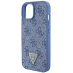 Guess GUHCP15SP4TDPB iPhone 15 / 14 / 13 6.1" blue hardcase Leather 4G Triangle Strass - imagine 6