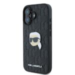 Karl Lagerfeld KLHCP16SPGKLKIPK iPhone 16 6.1" black hardcase Monogram Karl Head Pin - imagine 2