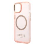 Guess GUHMP14SHTCMP iPhone 14 / 15 / 136,1" pink hard case Gold Outline Translucent MagSafe - imagine 6